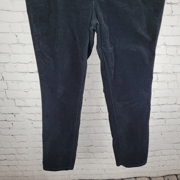 Talbots Black Velveteen Cotton Stretch Straight Leg High Rise Pants 10P (31x29) - Picture 7 of 13